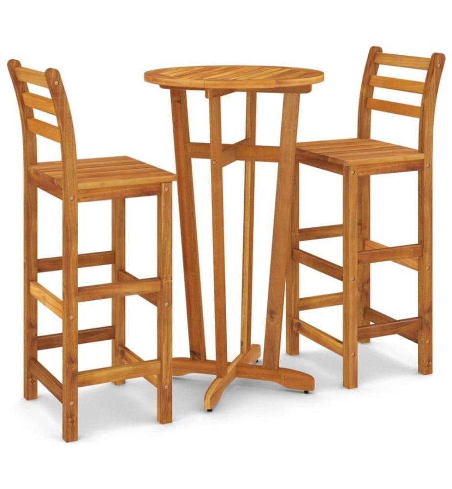 Ensemble de salle à manger de jardin 3 pcs Bois d'acacia solide