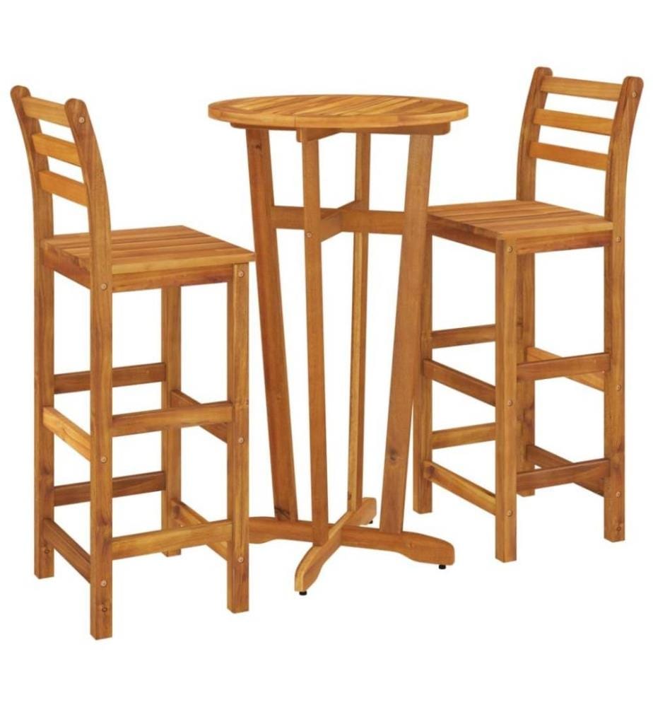 Ensemble de salle à manger de jardin 3 pcs Bois d'acacia solide