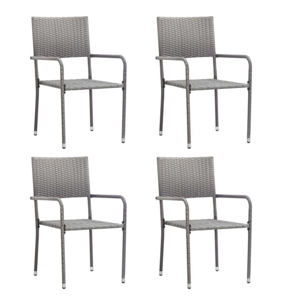 5-tlg. Garten-Essgruppe Poly Rattan Anthrazit