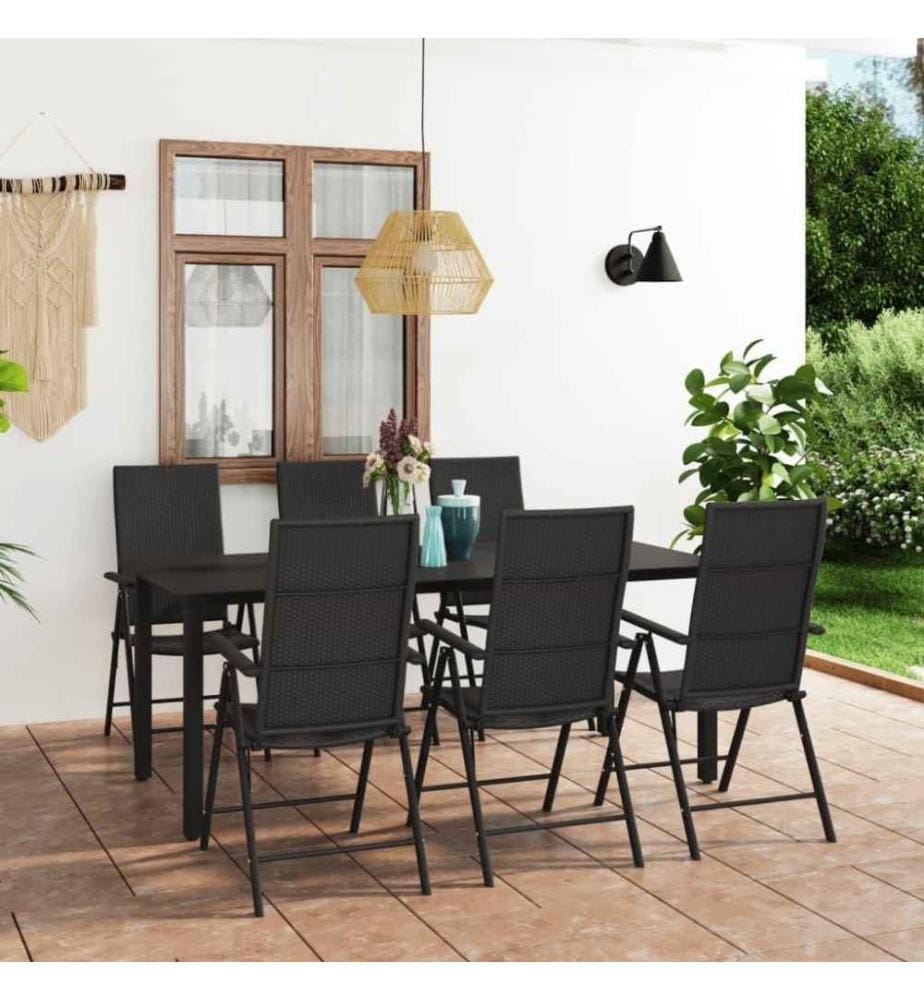 7-tlg. Garten-Essgruppe Schwarz