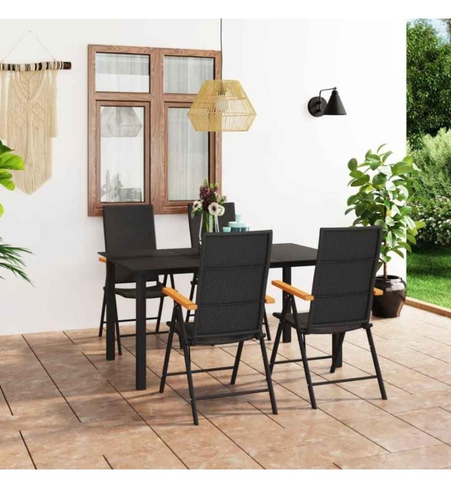 5-tlg. Garten-Essgruppe Schwarz und Braun
