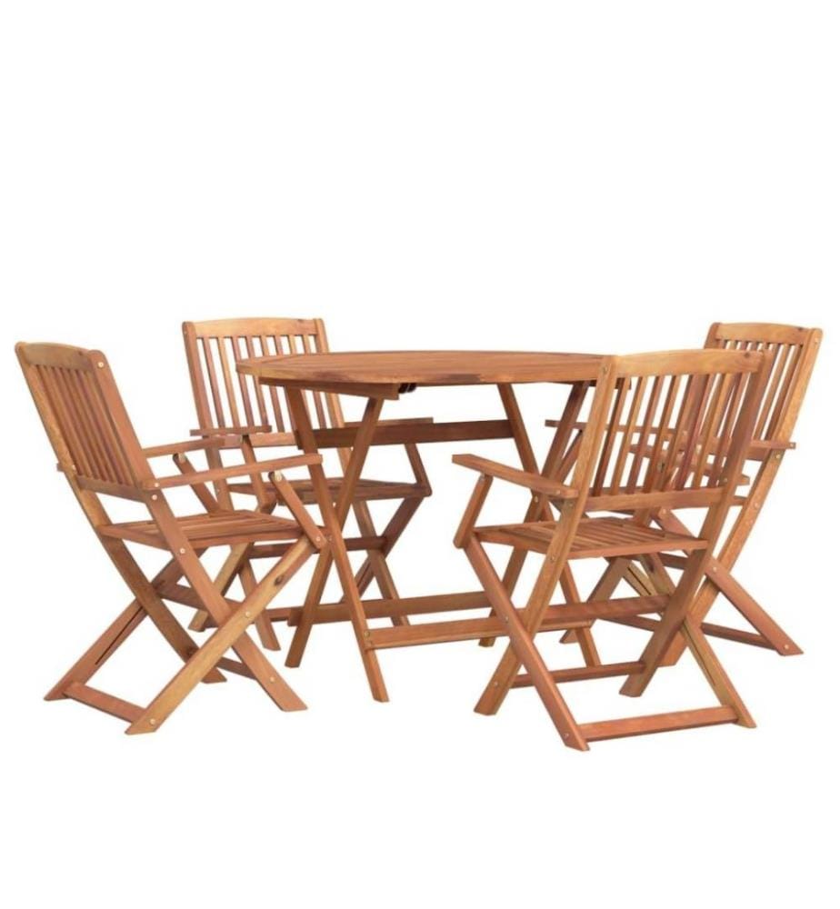 Ensemble de salle à manger de jardin 5 pcs Bois d'acacia solide
