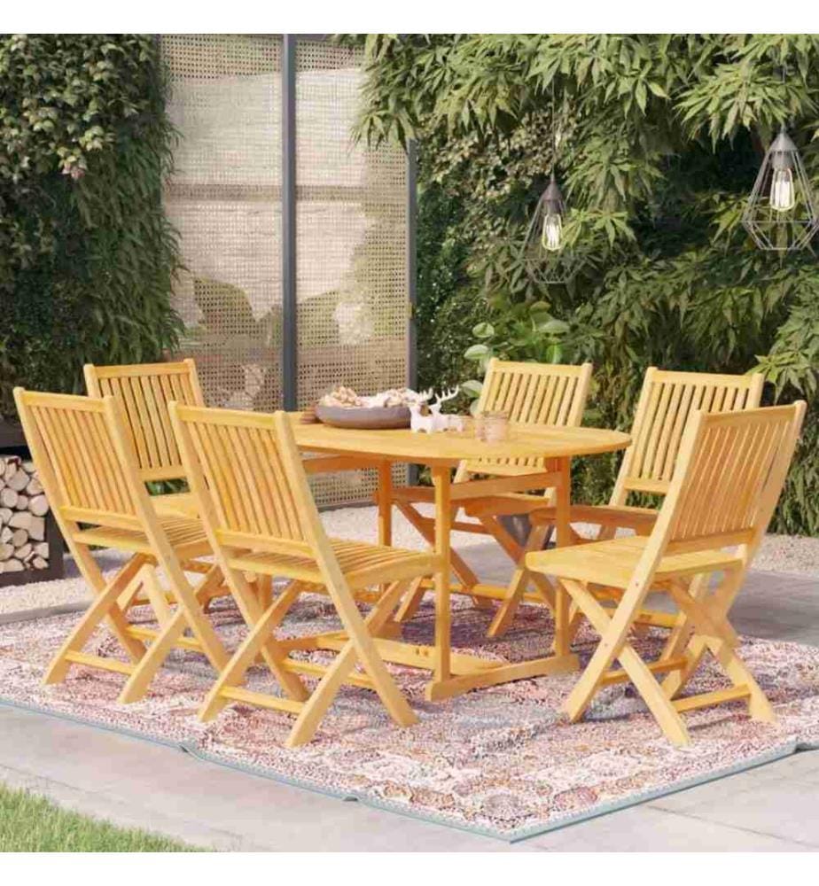 7-tlg. Garten-Essgruppe Massivholz Teak