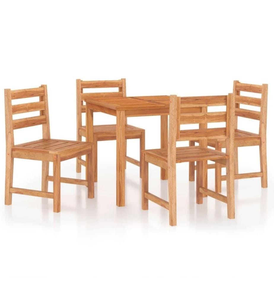 Ensemble à dîner de jardin 5 pcs Bois de teck massif