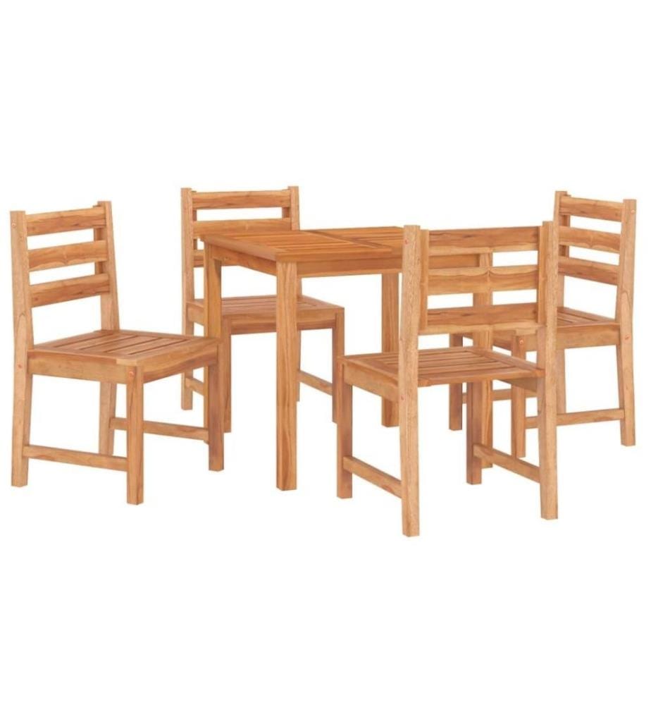 Ensemble à dîner de jardin 5 pcs Bois de teck massif