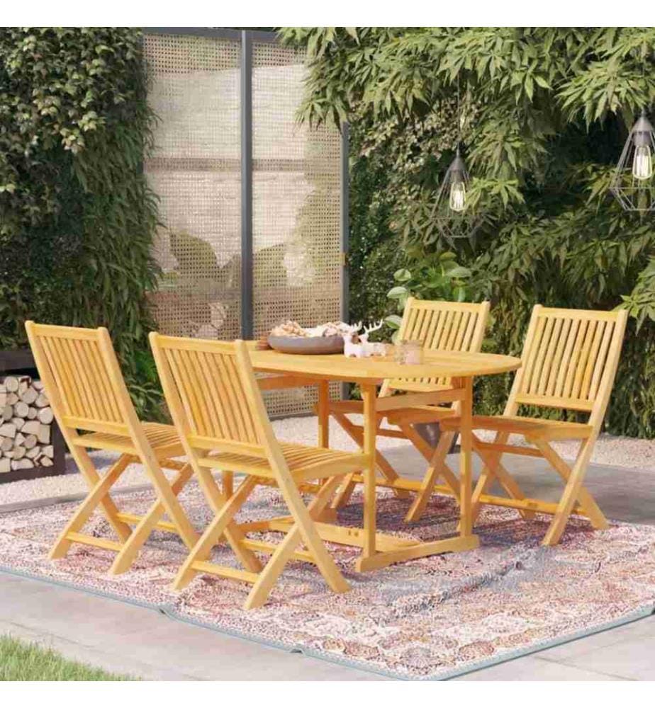 Ensemble de salle à manger de jardin 5 pcs Bois de teck massif