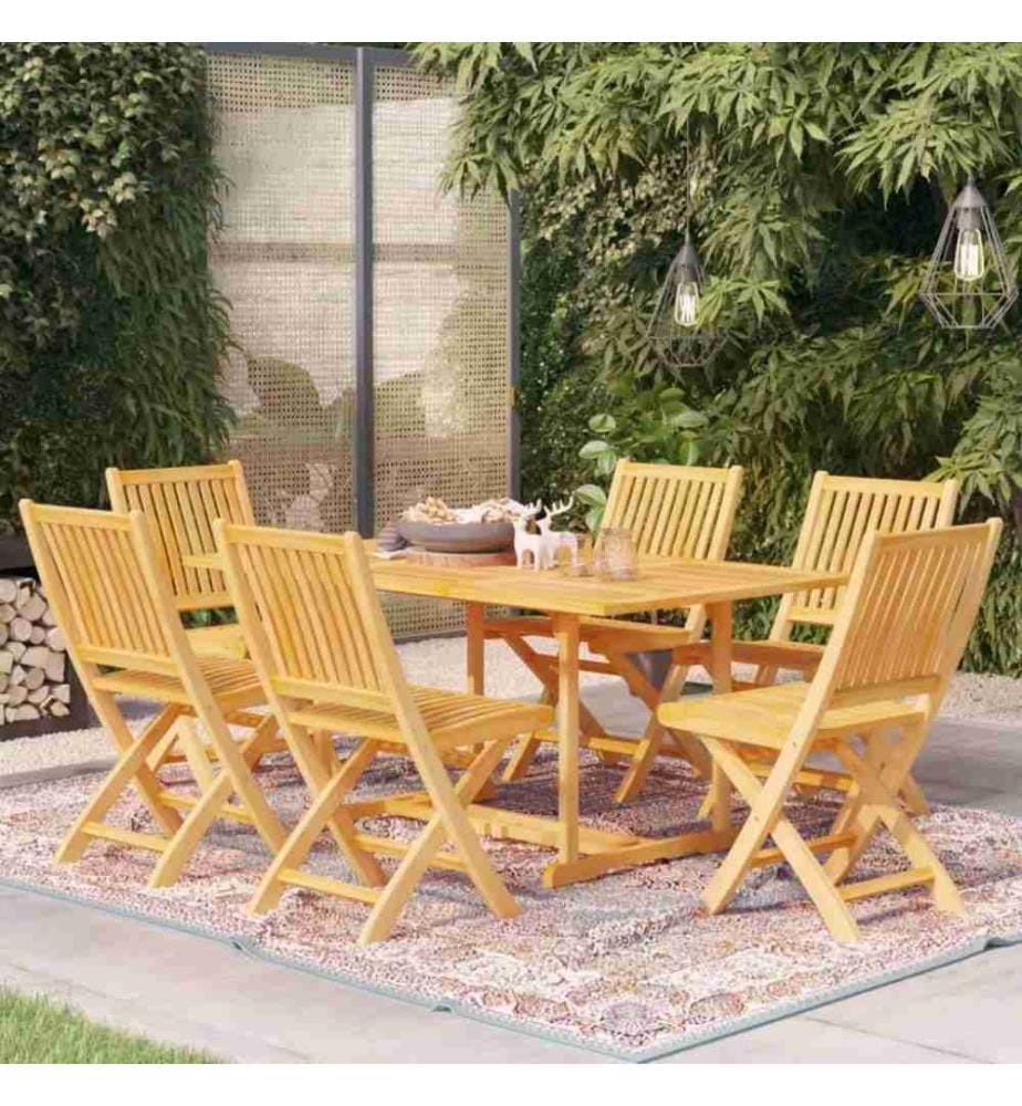 7-tlg. Garten-Essgruppe Massivholz Teak