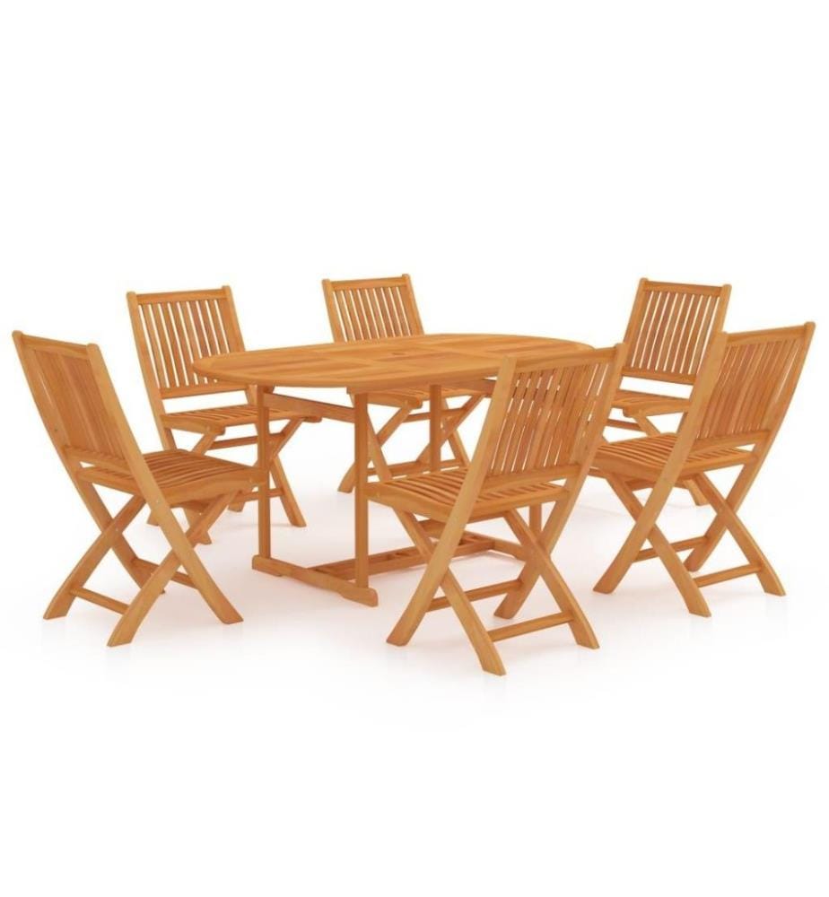 Ensemble de salle à manger de jardin 7 pcs Bois de teck massif