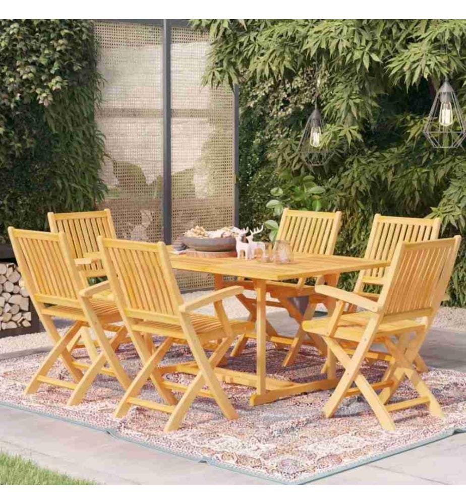 7-tlg. Garten-Essgruppe Massivholz Teak