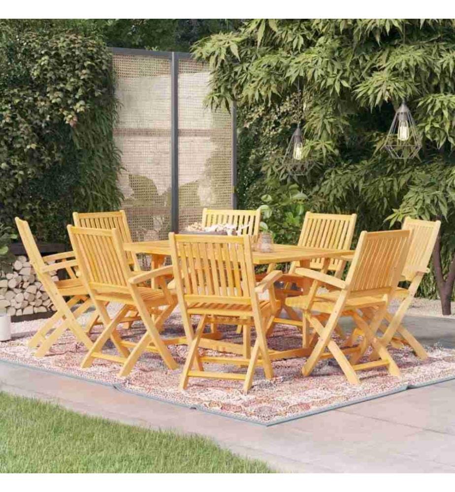 9-tlg. Garten-Essgruppe Massivholz Teak