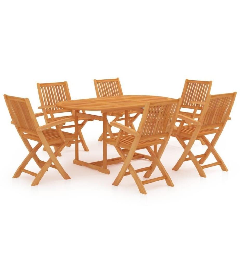 7-tlg. Garten-Essgruppe Massivholz Teak