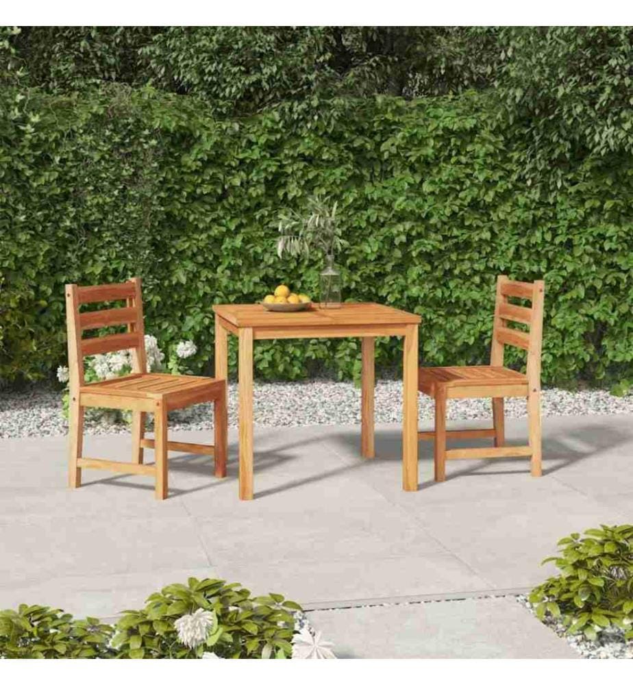 3-tlg. Garten-Essgruppe Massivholz Teak