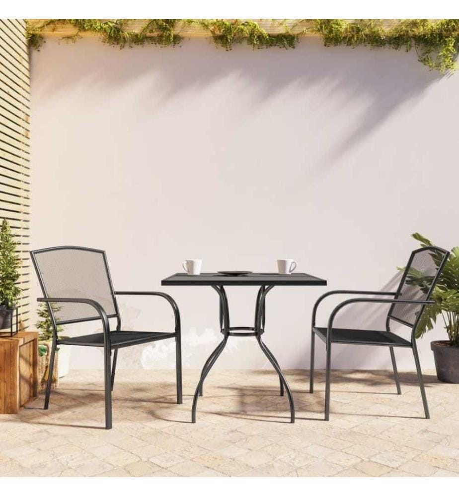 Ensemble de salle à manger de jardin 3 pcs anthracite acier