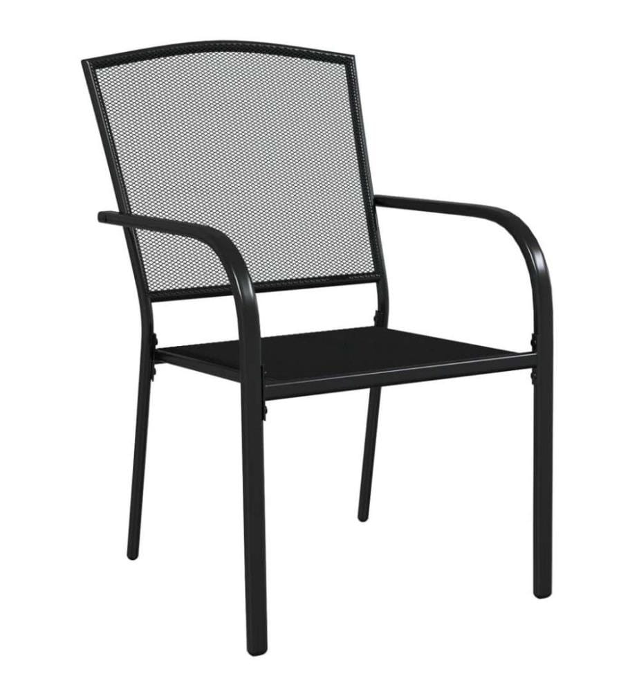 Ensemble de salle à manger de jardin 3 pcs anthracite acier