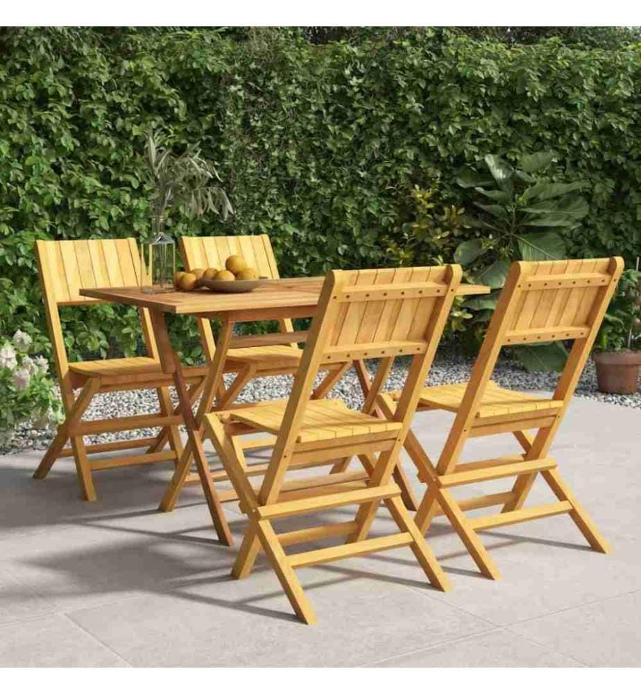 5-tlg. Garten-Essgruppe Massivholz Teak