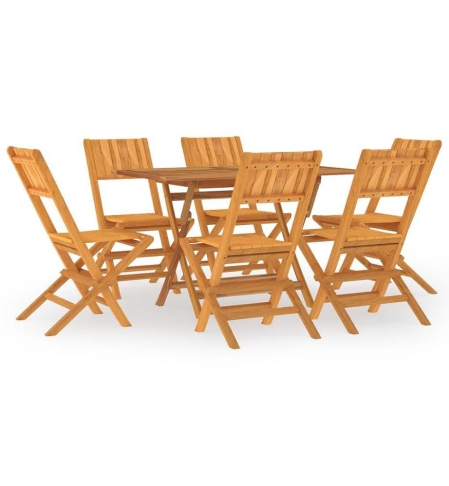 Ensemble à dîner de jardin 7 pcs Bois de teck solide