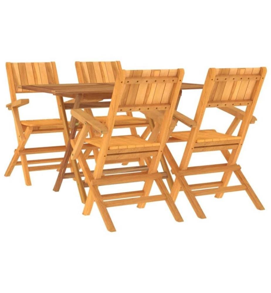 Ensemble à dîner de jardin 5 pcs Bois de teck massif