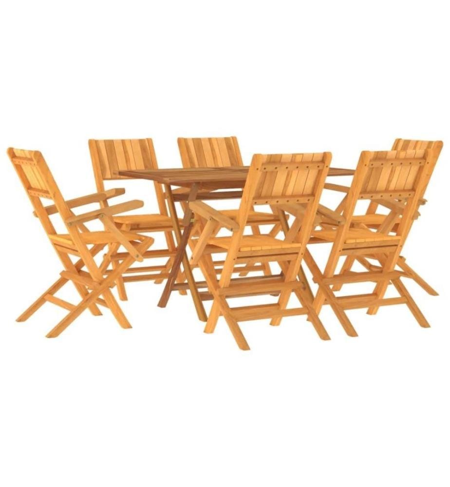 Ensemble à dîner de jardin 7 pcs Bois de teck solide