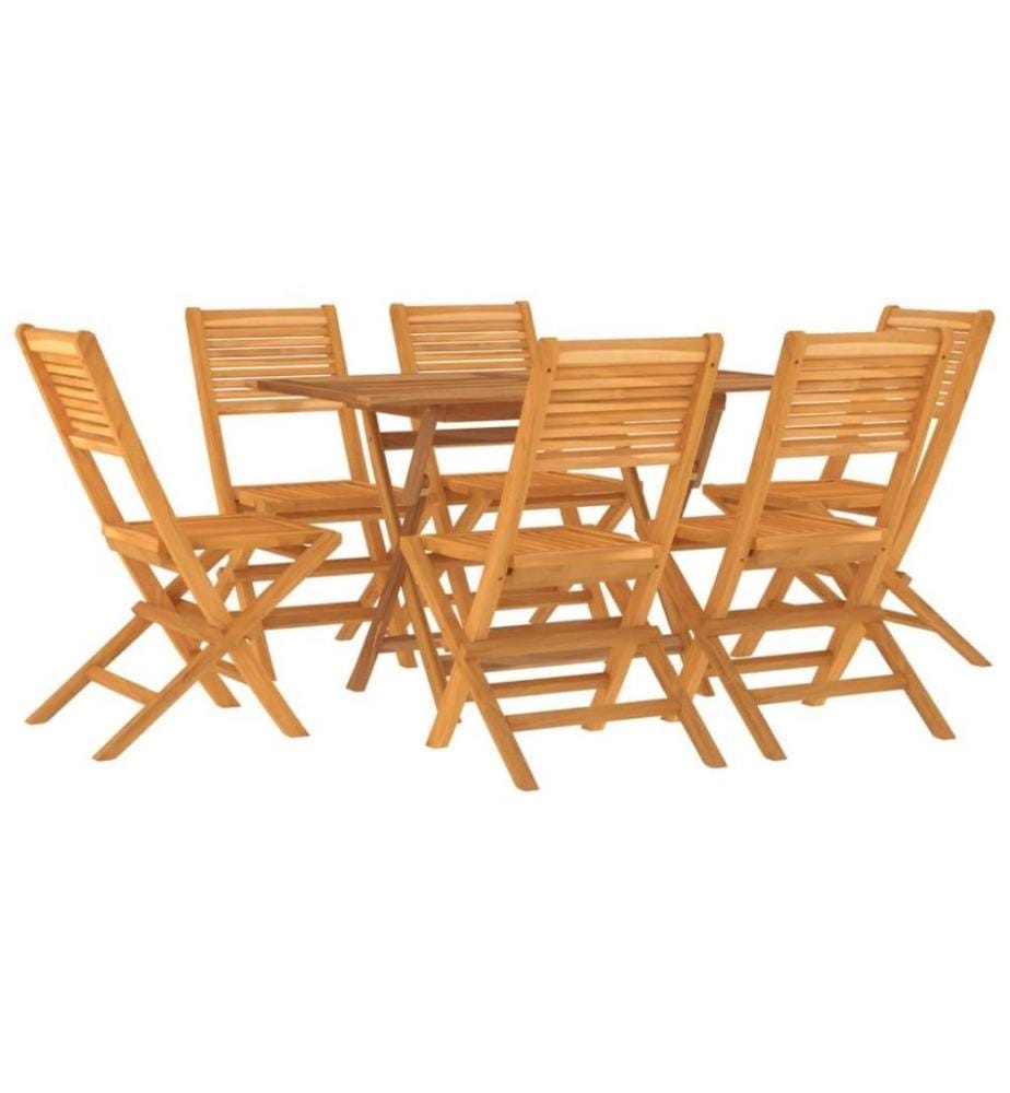 Ensemble à dîner de jardin 7 pcs Bois de teck solide