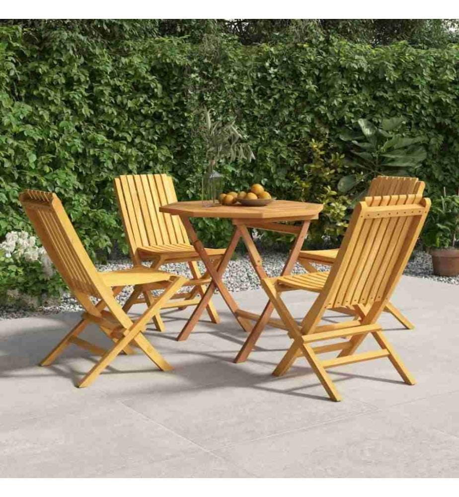 Ensemble à dîner de jardin 5 pcs Bois de teck massif