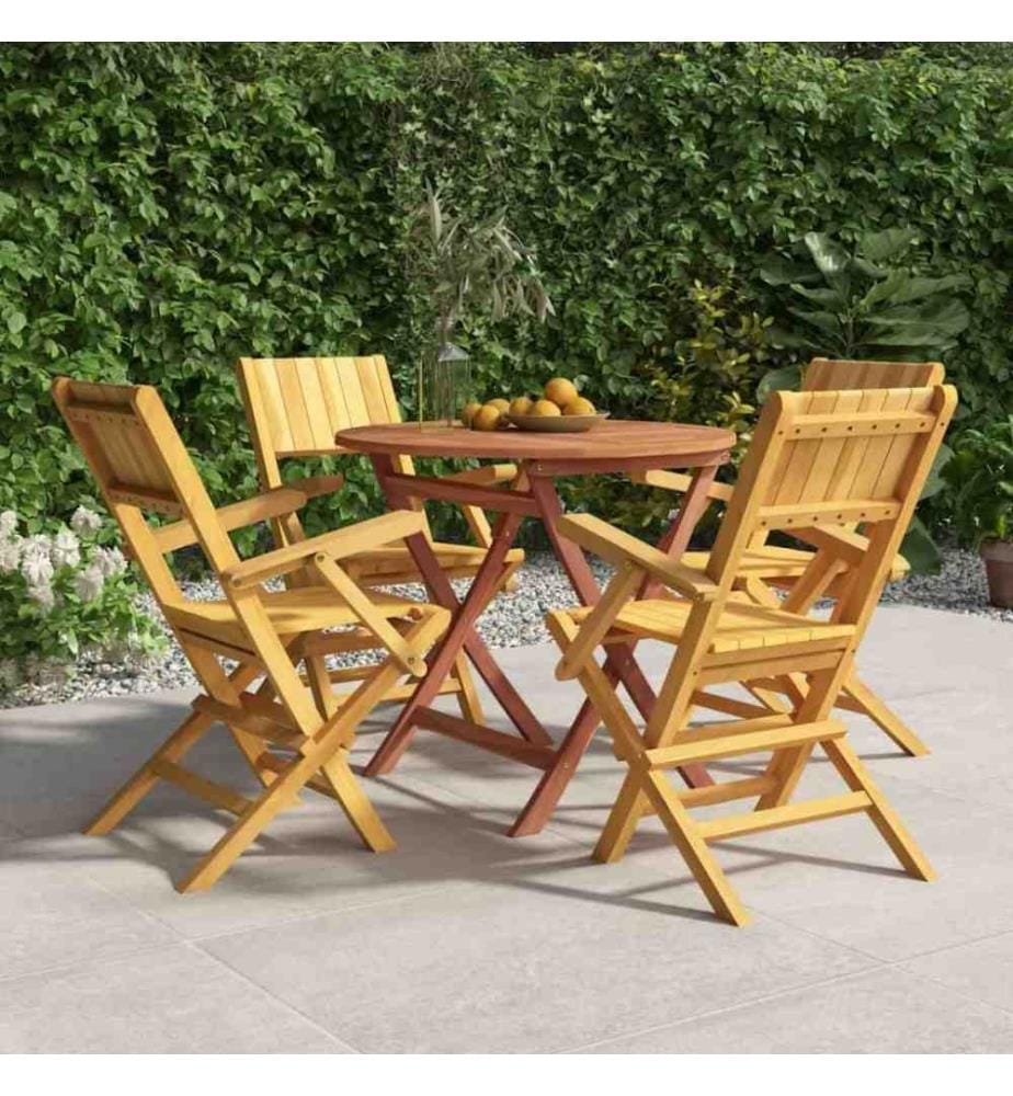 Ensemble à dîner de jardin 5 pcs Bois de teck massif