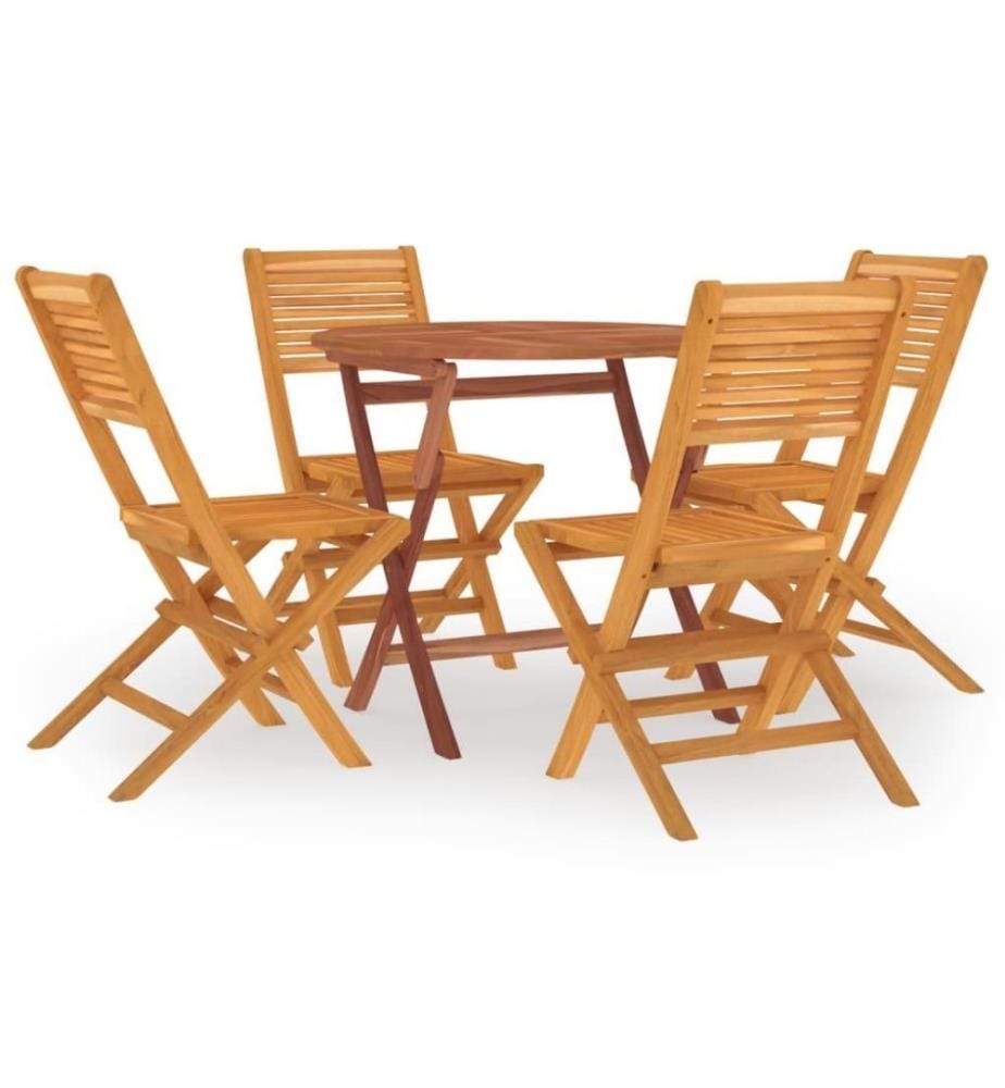 Ensemble à dîner de jardin 5 pcs Bois de teck massif