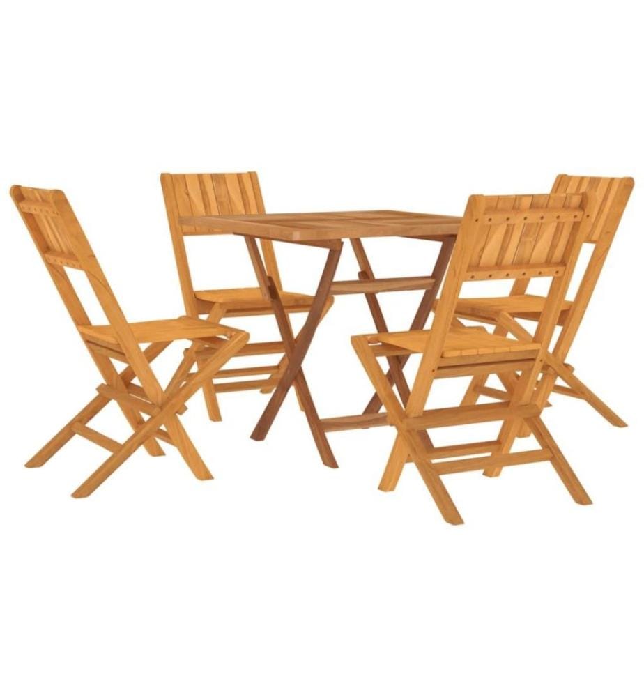 Ensemble à dîner de jardin 5 pcs Bois de teck massif