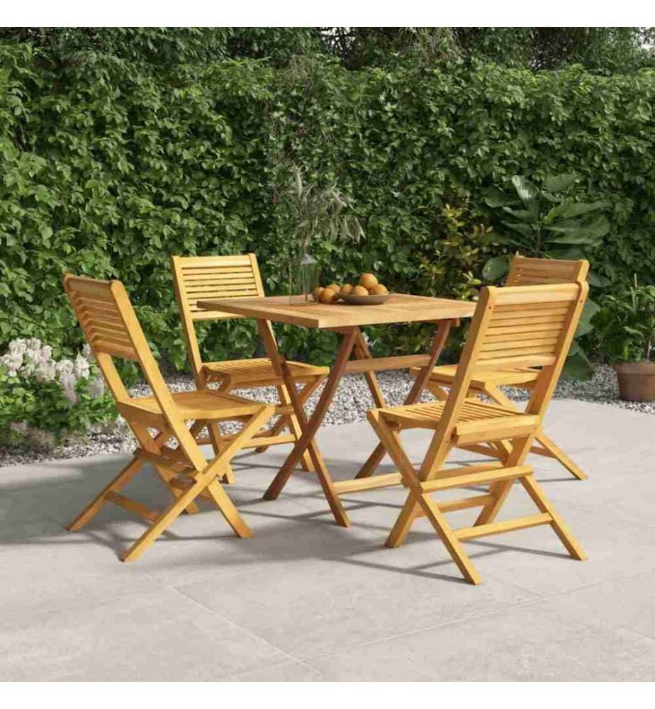 Ensemble à dîner de jardin 5 pcs Bois de teck massif