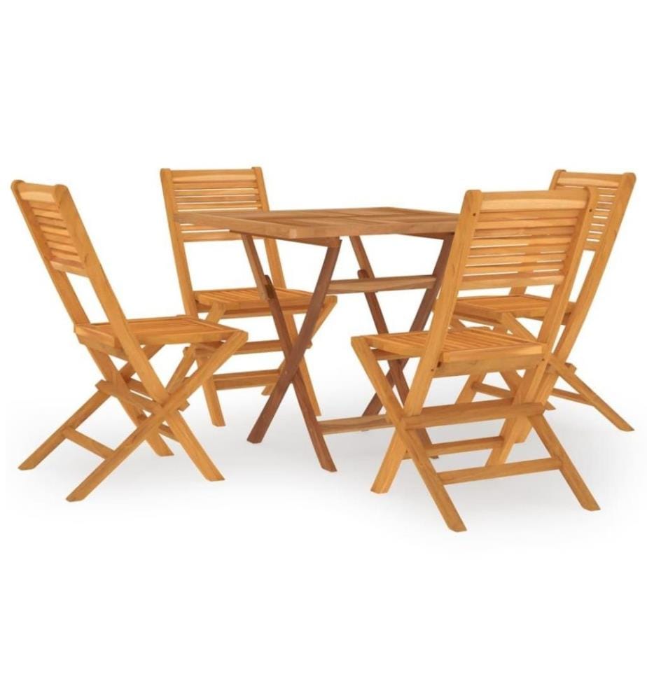Ensemble à dîner de jardin 5 pcs Bois de teck massif