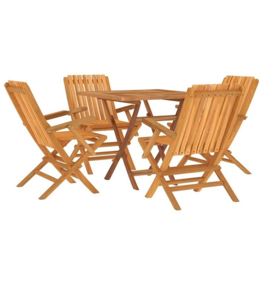 Ensemble à dîner de jardin 5 pcs Bois de teck massif