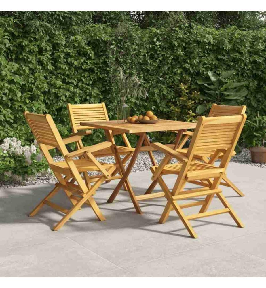 5-tlg. Garten-Essgruppe Massivholz Teak