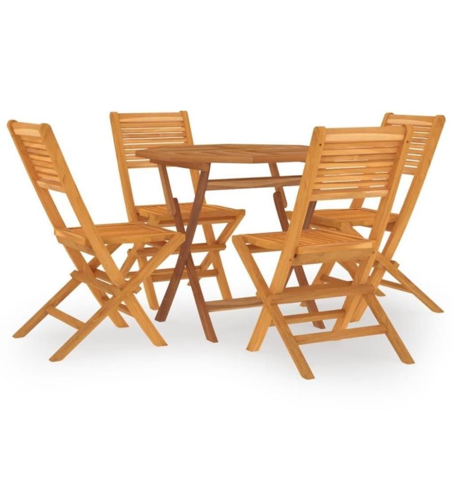 Ensemble à dîner de jardin 5 pcs Bois de teck massif