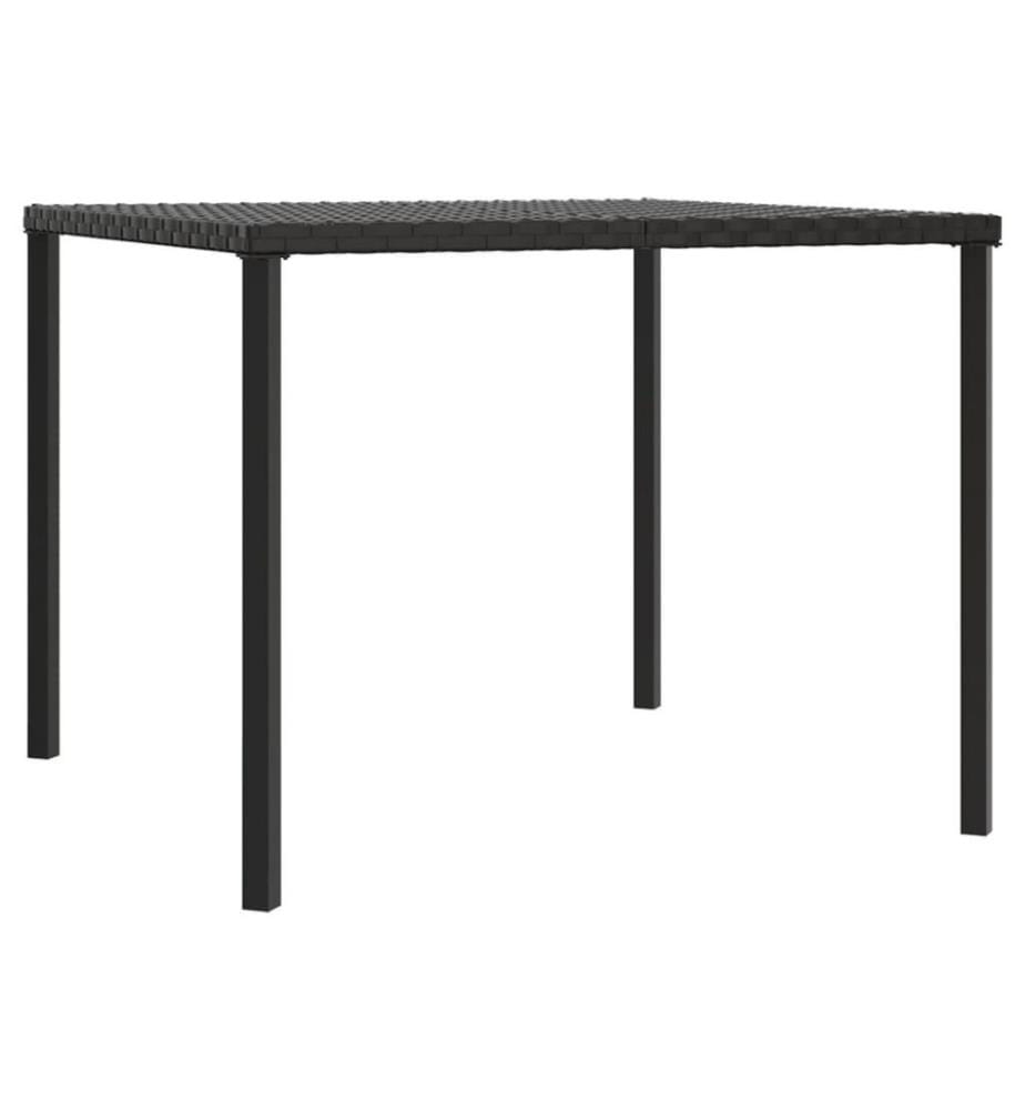2-tlg. Garten-Essgruppe mit Kissen Schwarz Poly Rattan