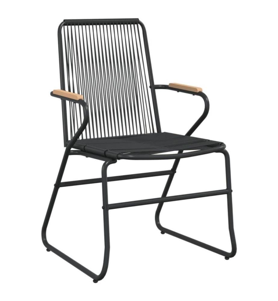Ensemble à dîner de jardin 7 pcs Noir Rotin PVC