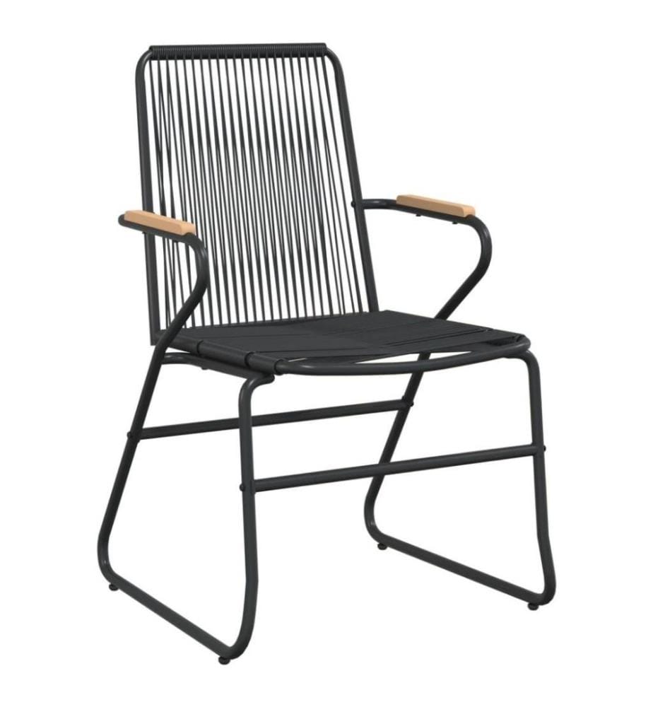 7-tlg. Garten-Essgruppe Schwarz PVC-Rattan