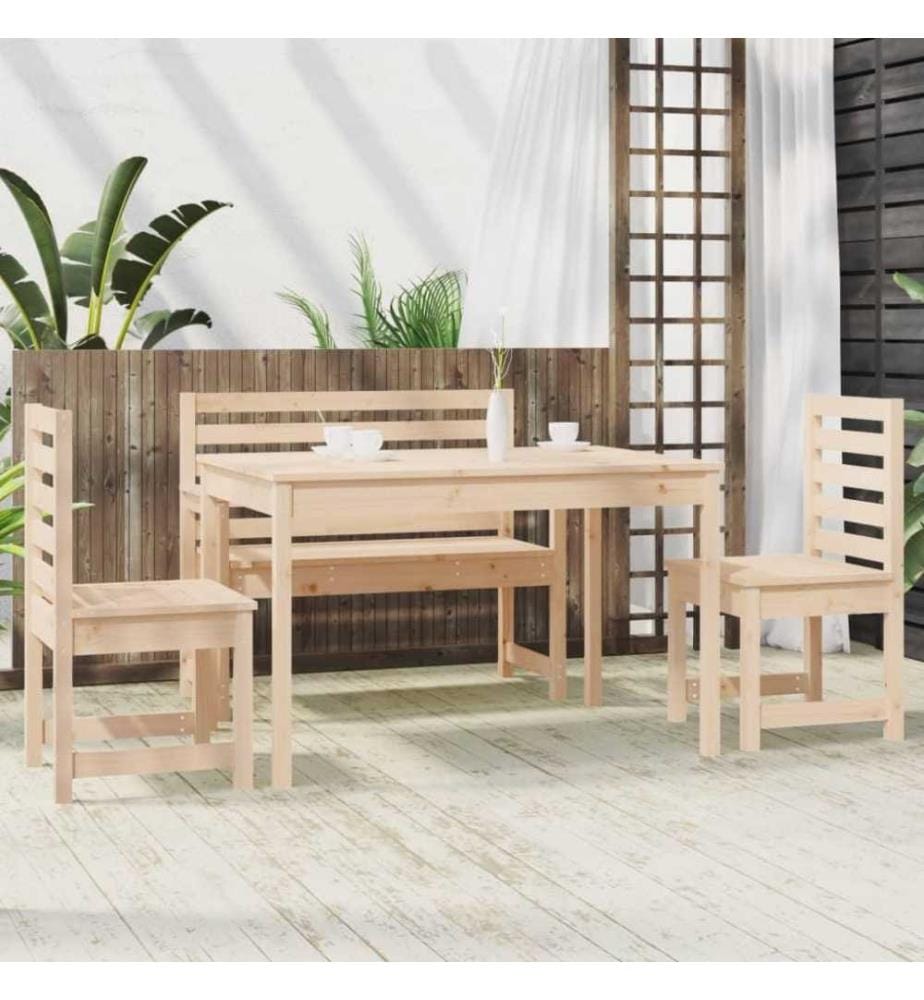 Ensemble à dîner de jardin 4 pcs bois massif de pin