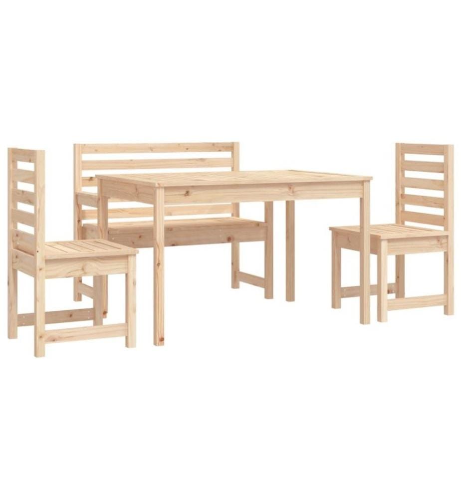 Ensemble à dîner de jardin 4 pcs bois massif de pin