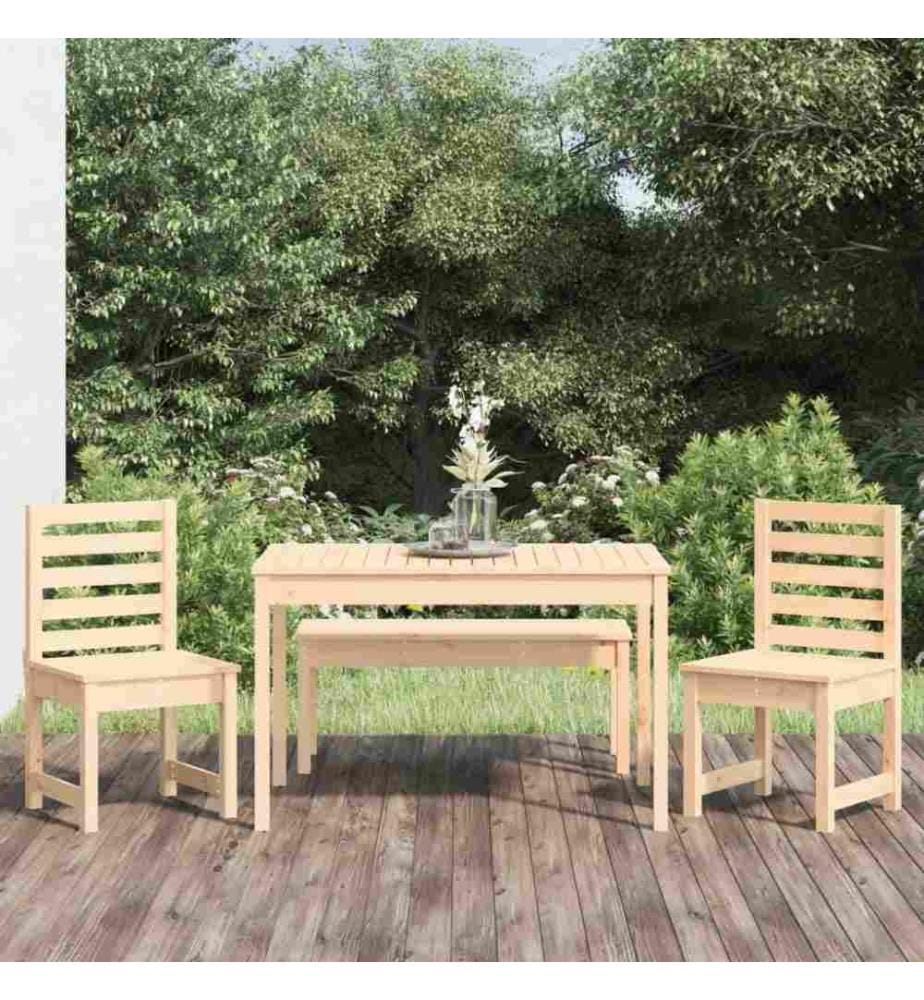 Ensemble à dîner de jardin 4 pcs bois massif de pin