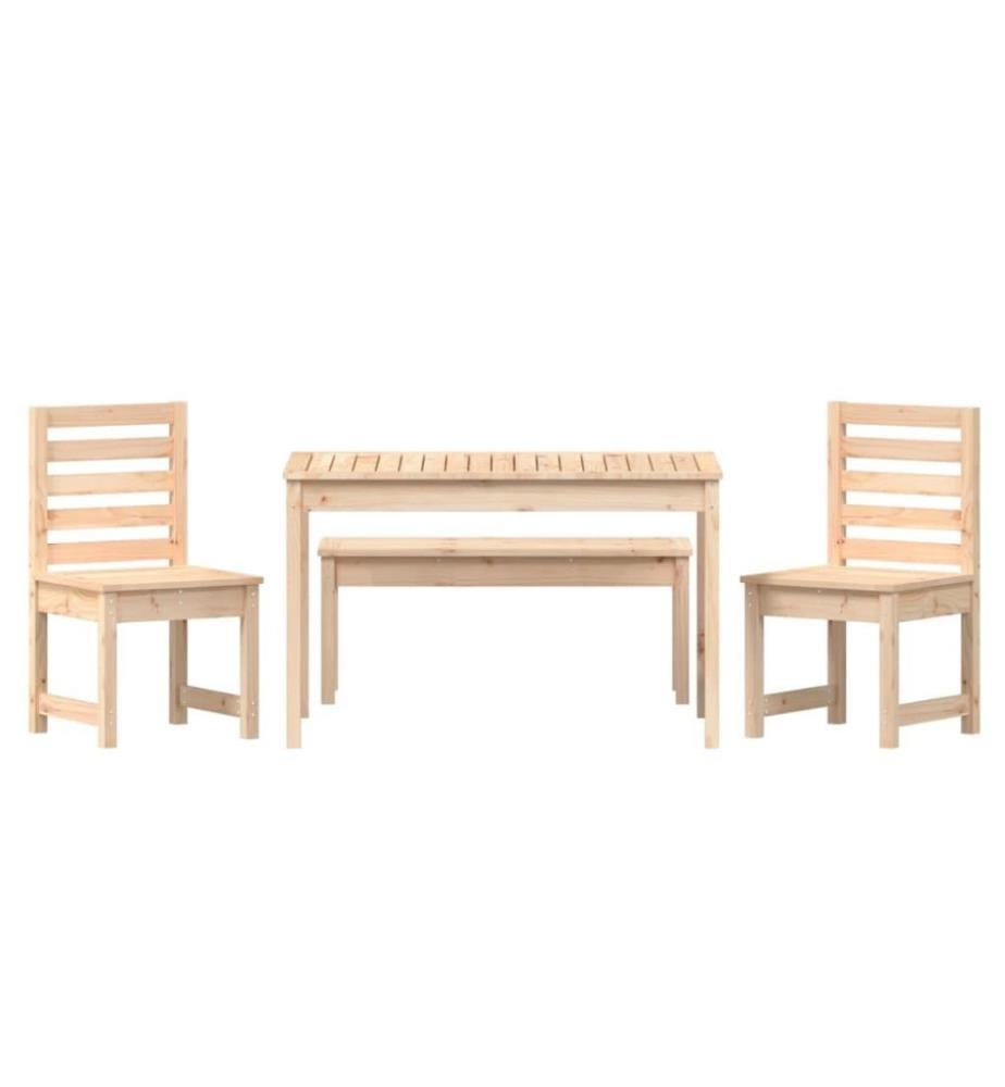 Ensemble à dîner de jardin 4 pcs bois massif de pin
