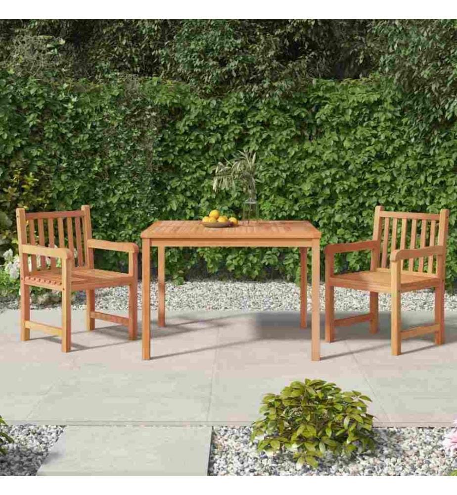 Ensemble à dîner de jardin 3 pcs Bois de teck massif