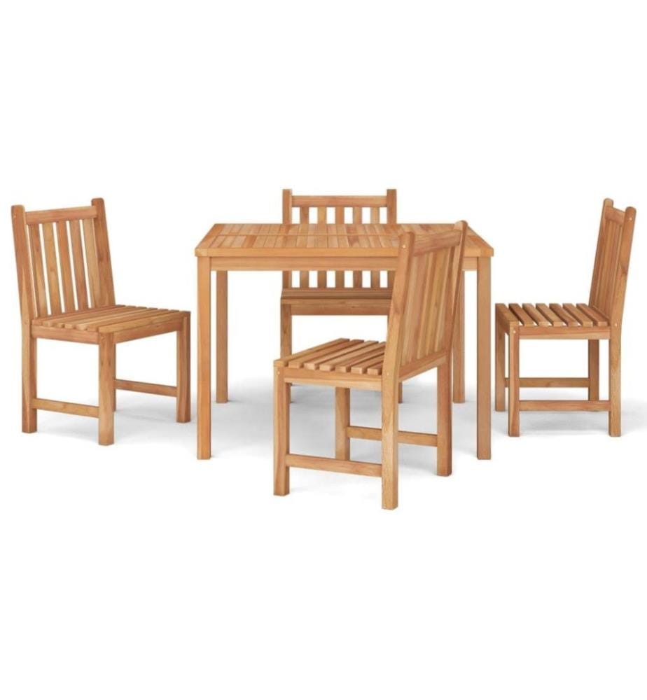 5-tlg. Garten-Essgruppe Massivholz Teak