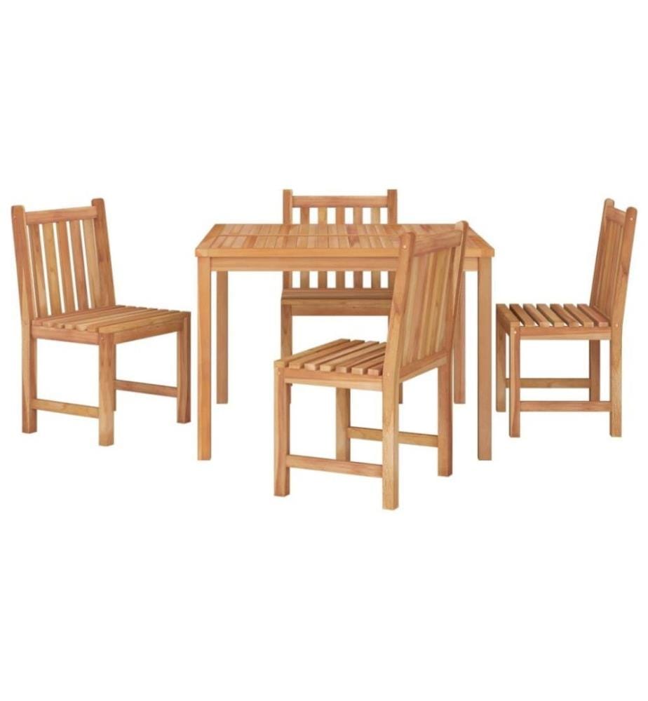 5-tlg. Garten-Essgruppe Massivholz Teak