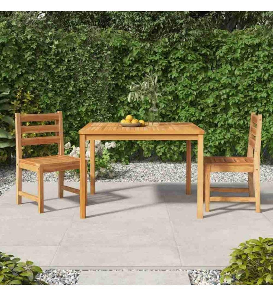 3-tlg. Garten-Essgruppe Massivholz Teak