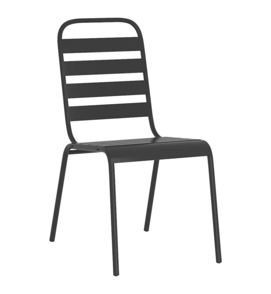 Ensemble de salle à manger de jardin 5 pcs anthracite acier