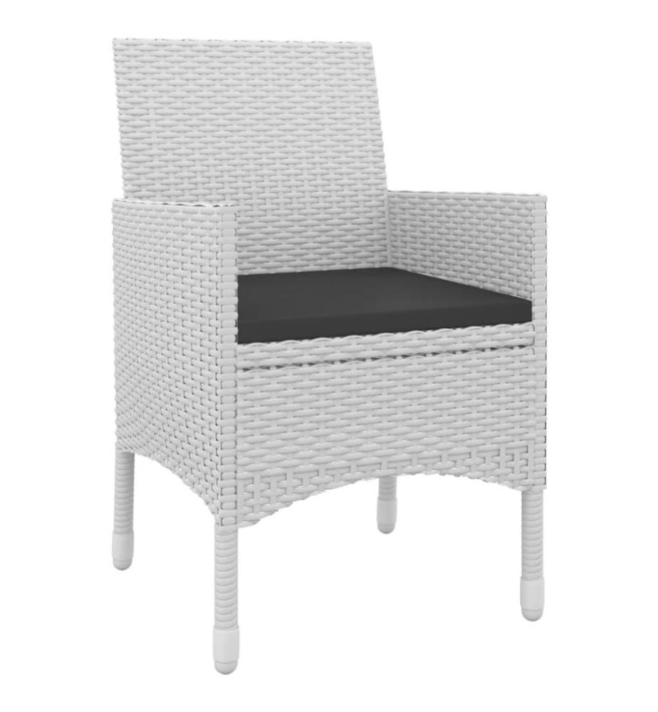 5-tlg. Garten-Essgruppe mit Auflagen Poly Rattan und Glas