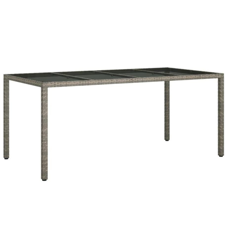 9-tlg. Garten-Essgruppe mit Kissen Grau Poly Rattan