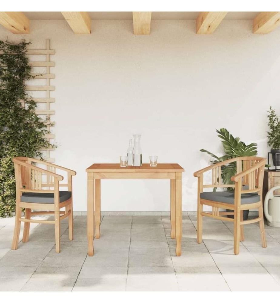 Ensemble à dîner de jardin 3 pcs Bois de teck massif