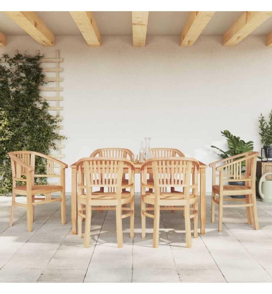 7-tlg. Garten-Essgruppe Massivholz Teak