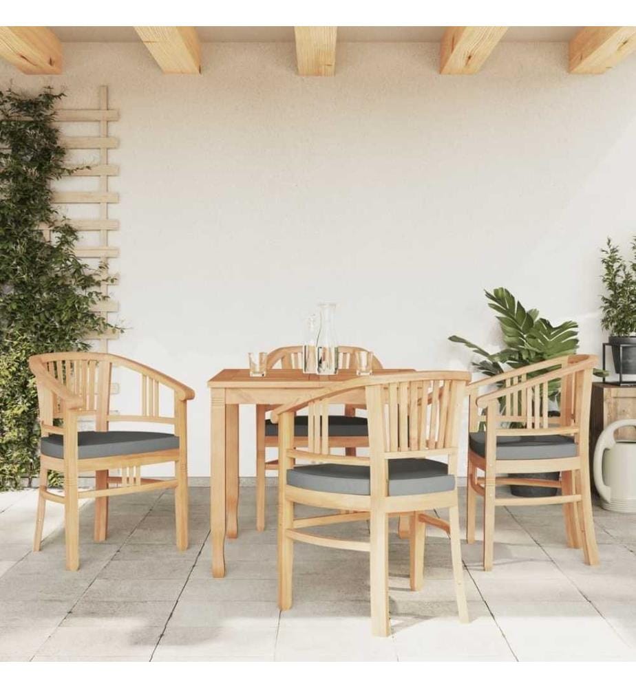 Ensemble à dîner de jardin 5 pcs Bois de teck massif