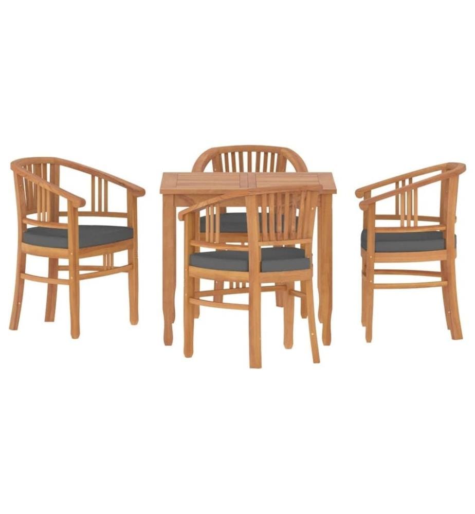 Ensemble à dîner de jardin 5 pcs Bois de teck massif